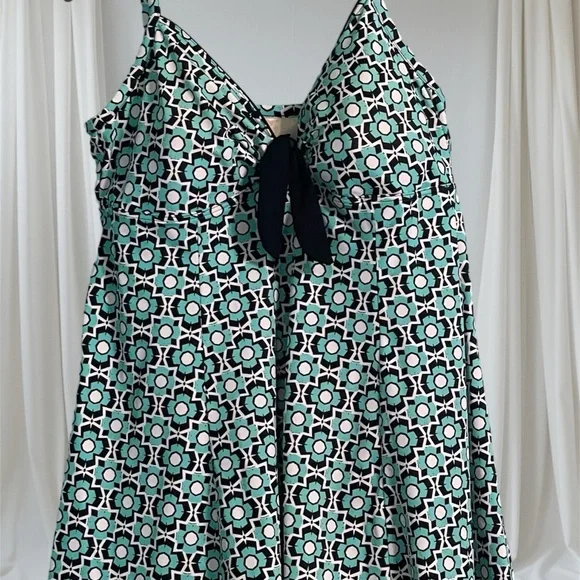 Fit 4U swim dress size 20W aqua,black,white geo design adjustable straps 1piece - Picture 2 of 13